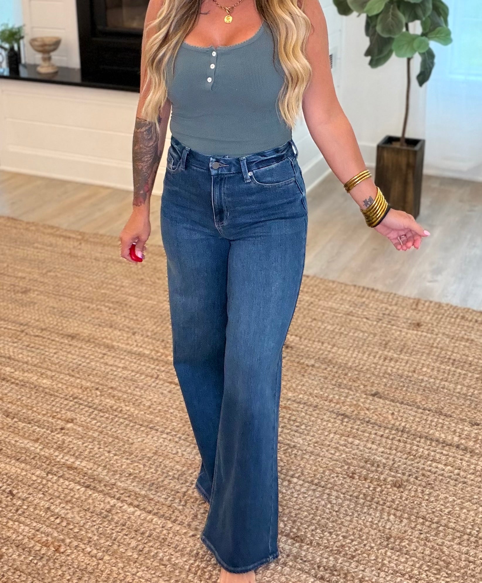 Dark Denim Wide Leg Jean - JBD