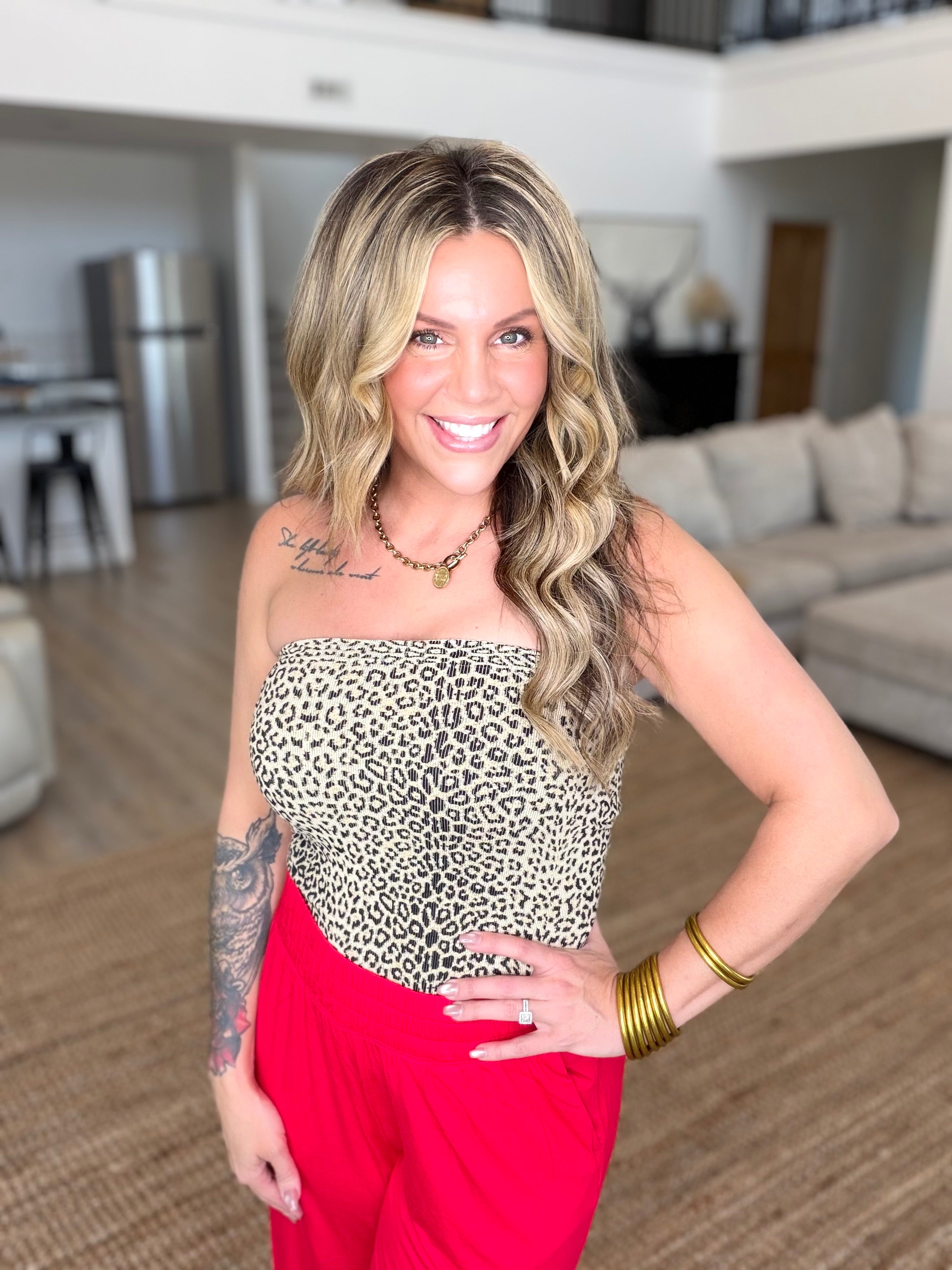 Nikibiki Stone Leopard Tube Top