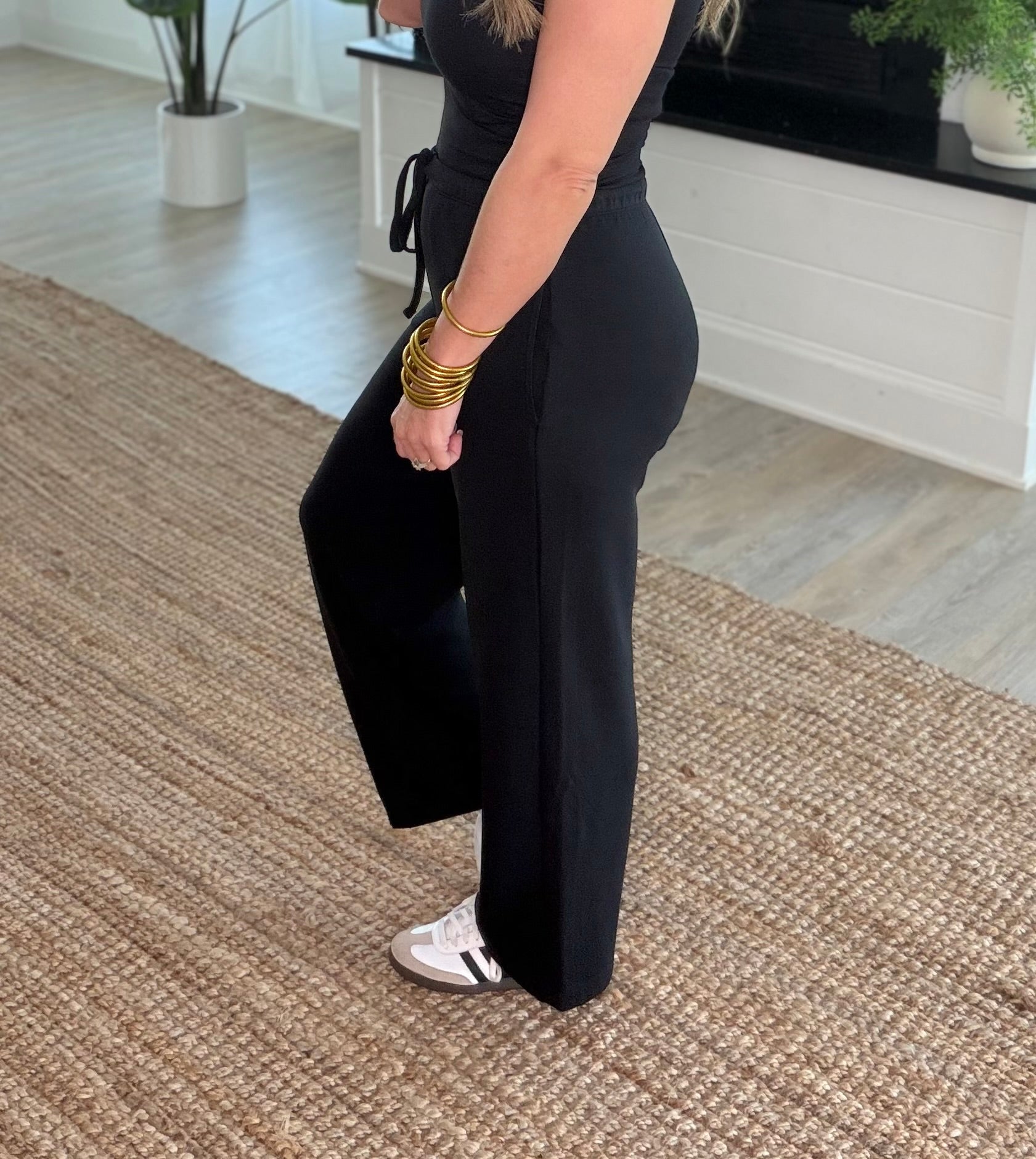 Black Laguna Scuba Wide-Leg Pant