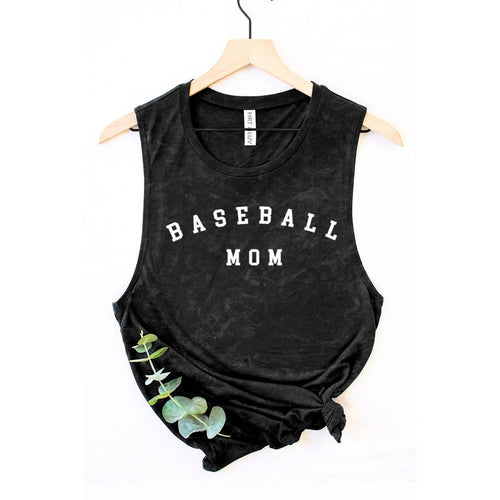 Baseball Mom Mineral Wash Graphic Tank
