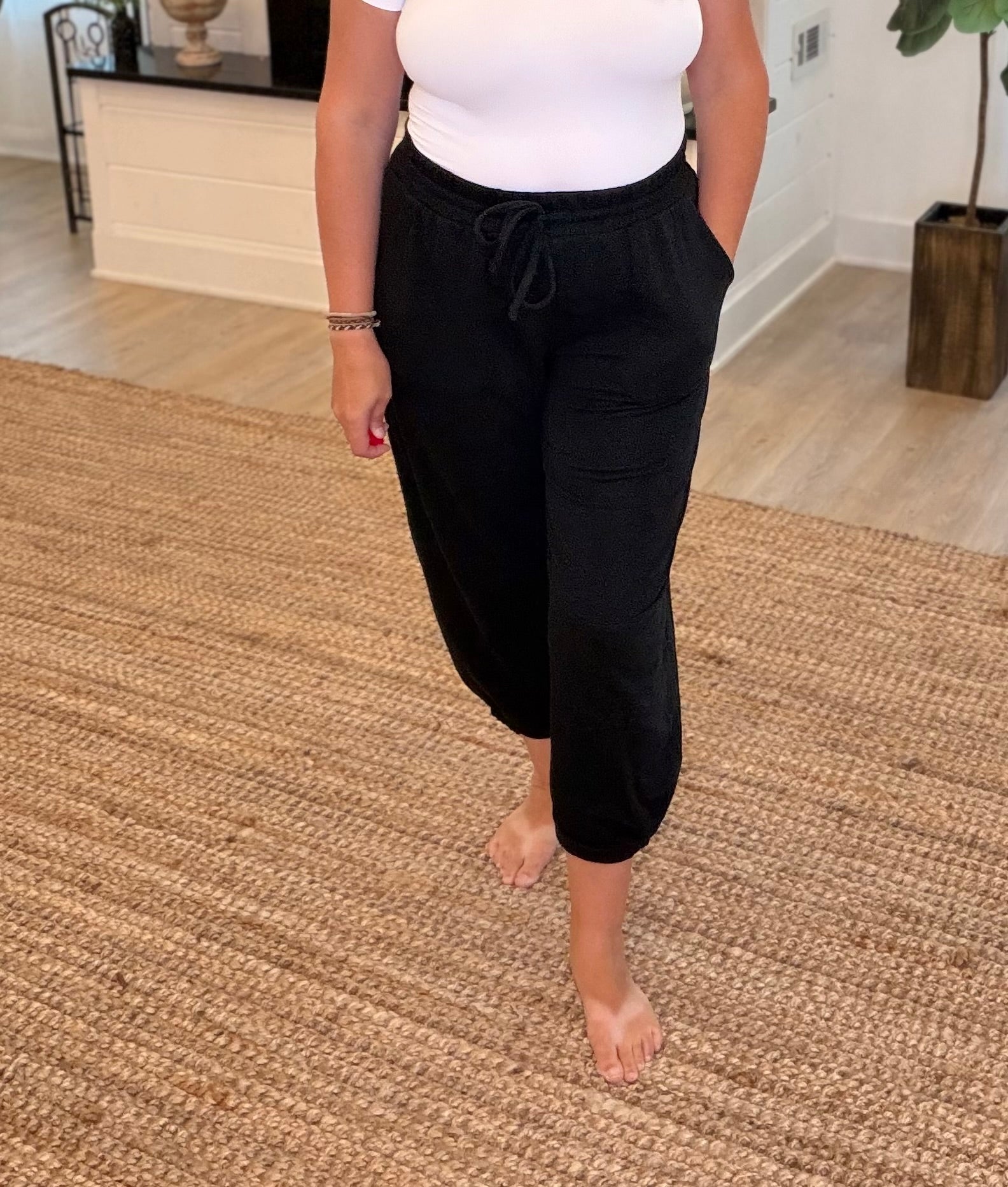 Black Offset French Terry Lounge Joggers