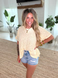 Butter Yellow Oversized Slub Hacci Top