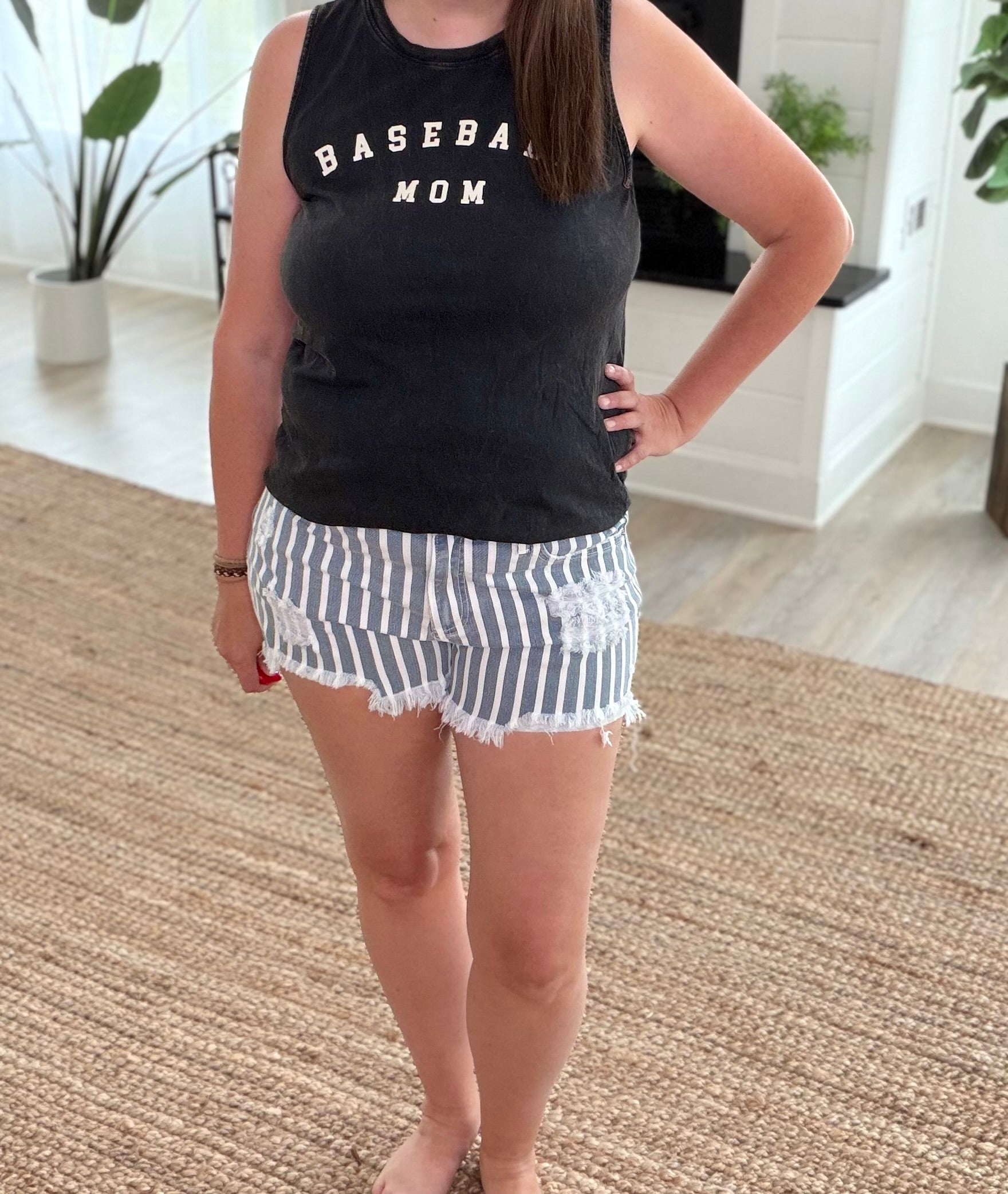 Mica High Rise Striped Shorts