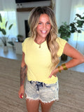 Banana Yellow Textured Cap Sleeve Top