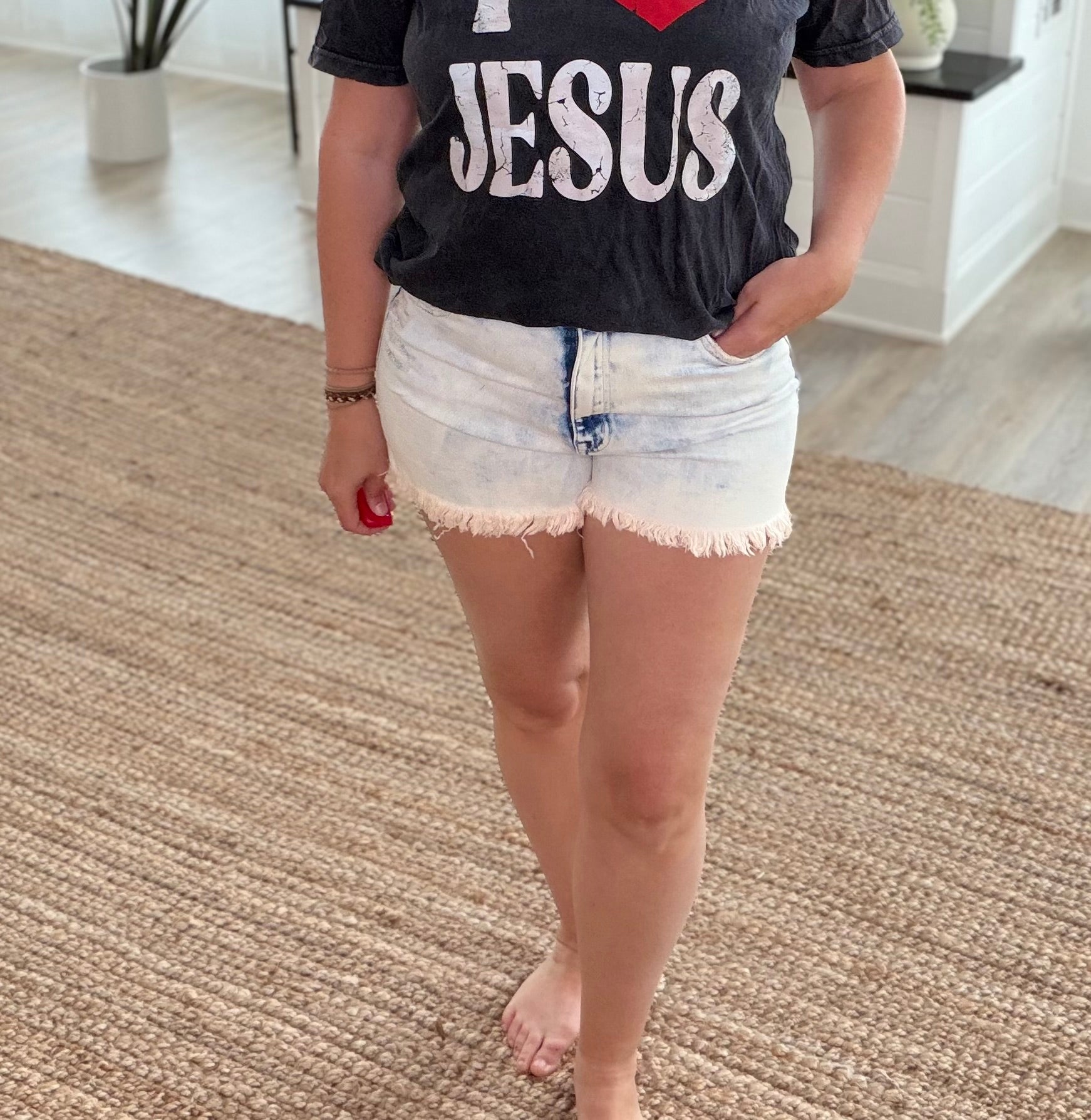 Vervet High Rise Stretch Mom Denim Shorts