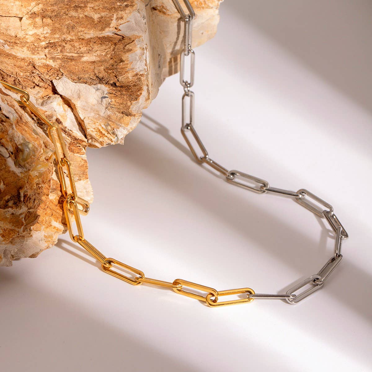 Gold and Silver Paperclip Necklace