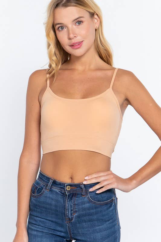 Golden Peach Round Neck Twisted Back Cami Top