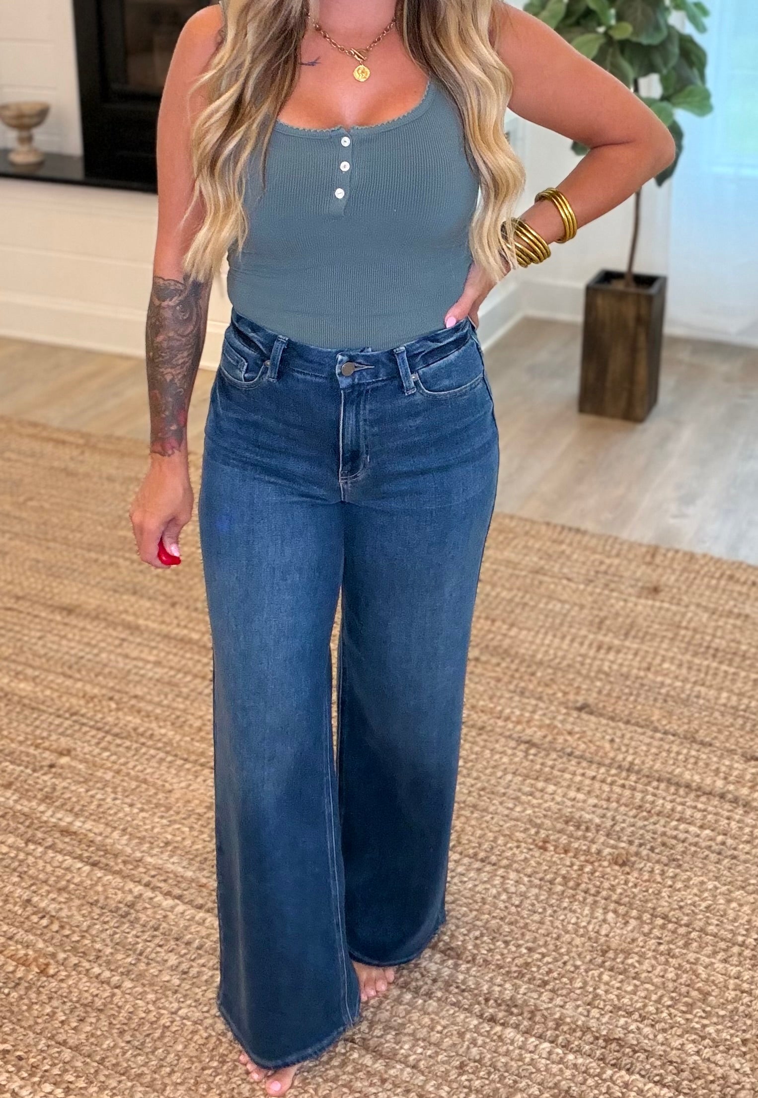 Dark Denim Wide Leg Jean - JBD