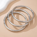 Silver Chunky Triple Tube Bangle Set