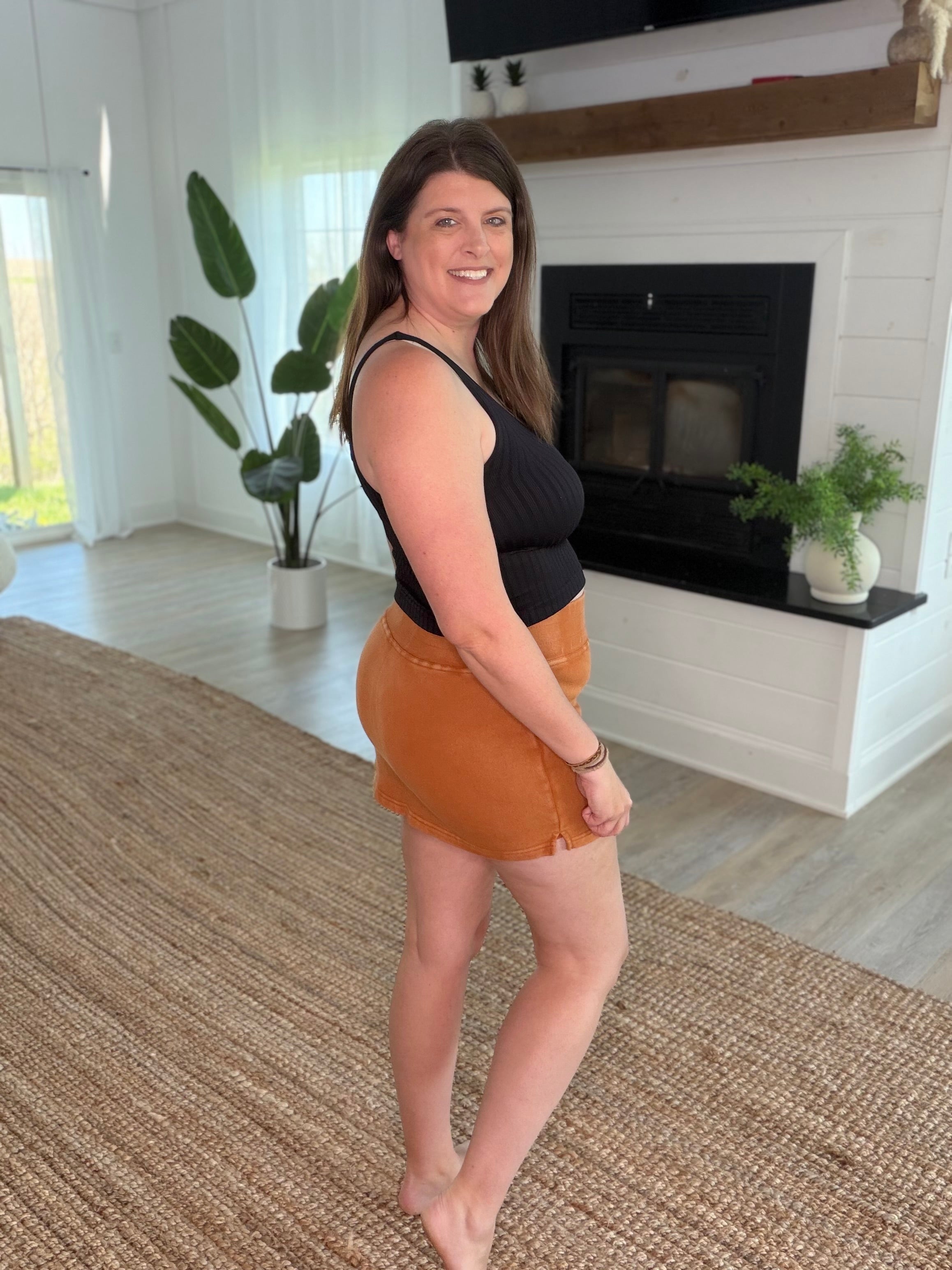 Almond Luxe Mineral Wash Skort