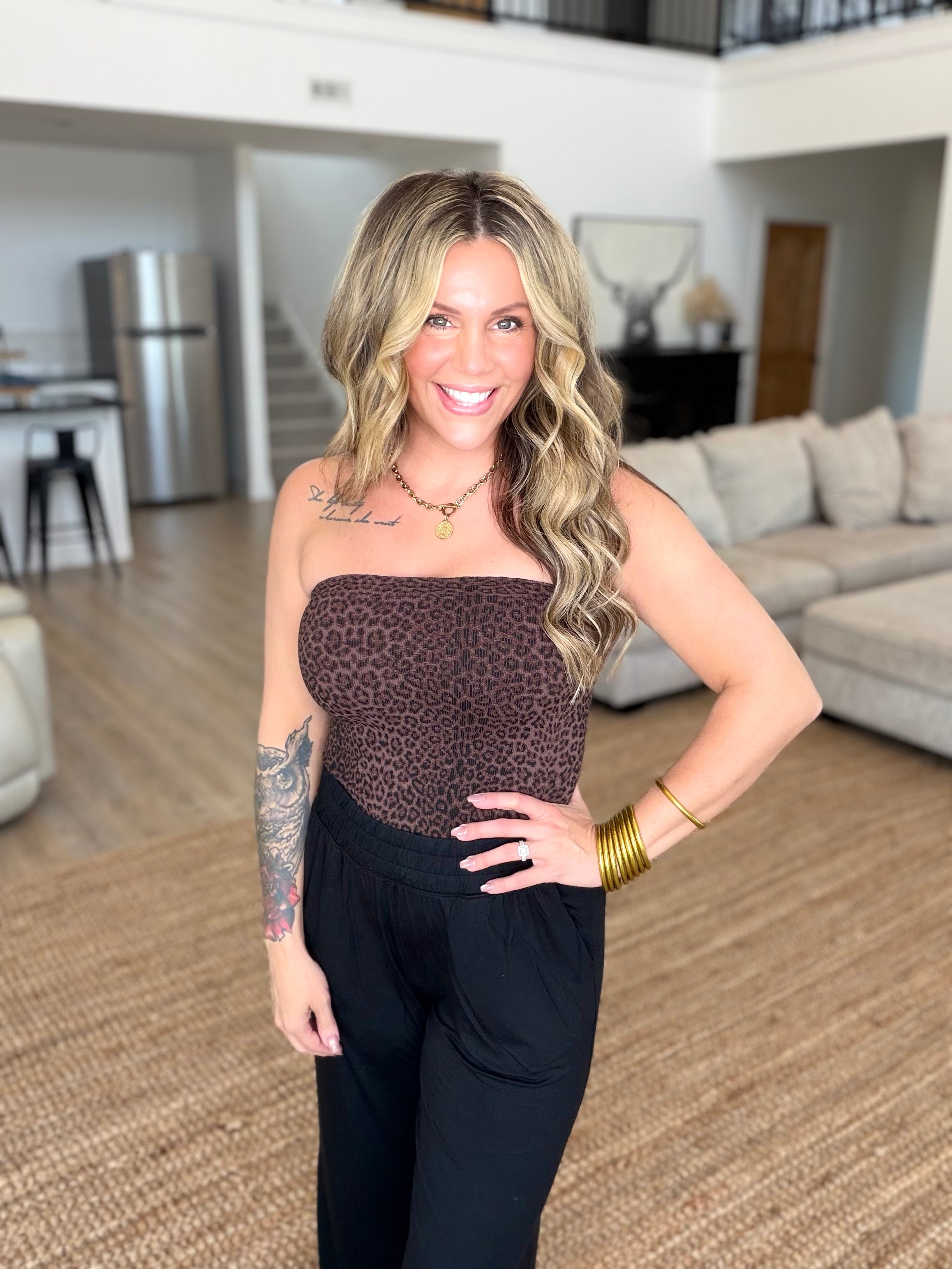 Nikibiki French Roast Leopard Tube Top