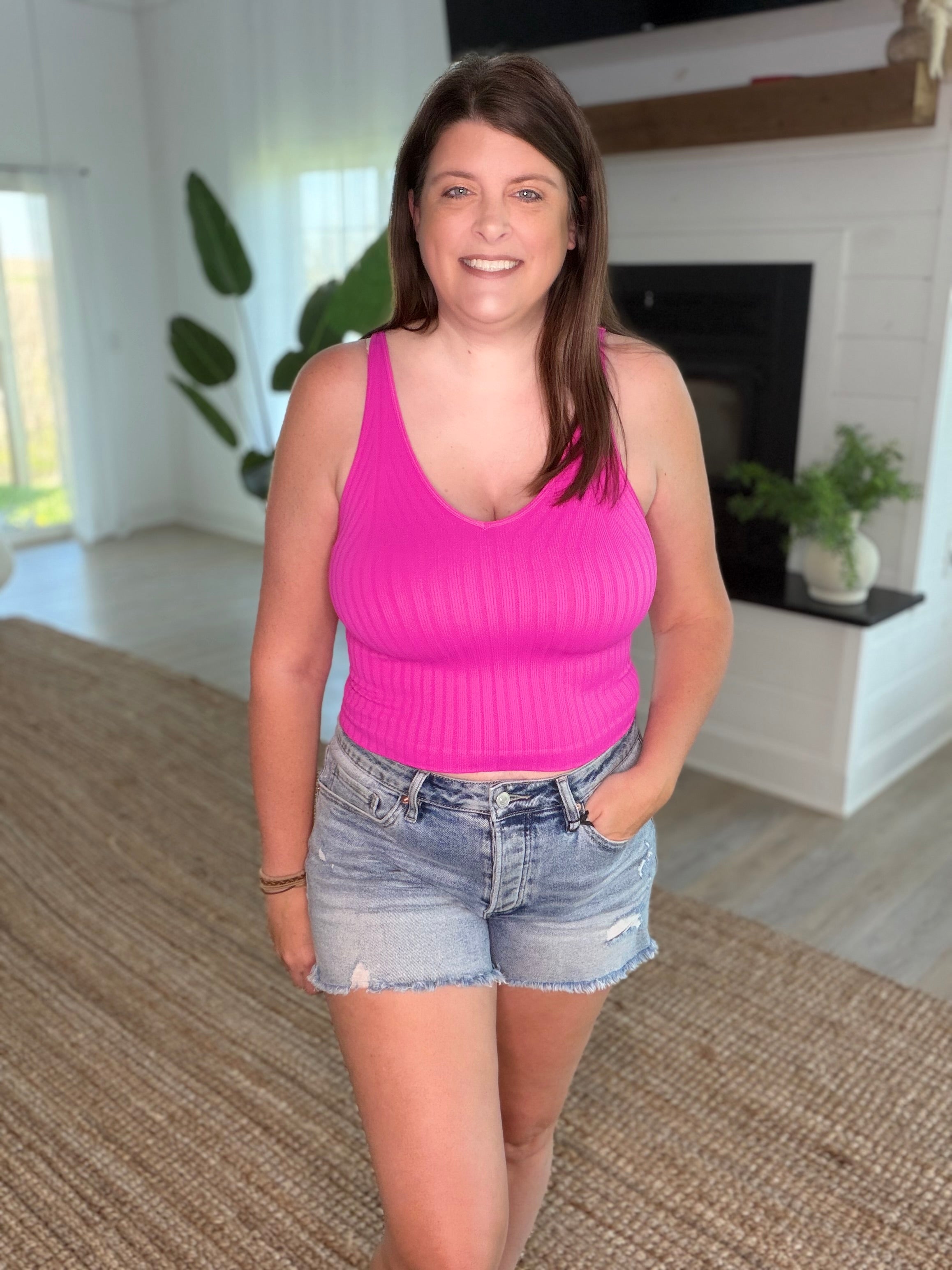 Nikibiki English Rose Wide Ribbed Tank Top