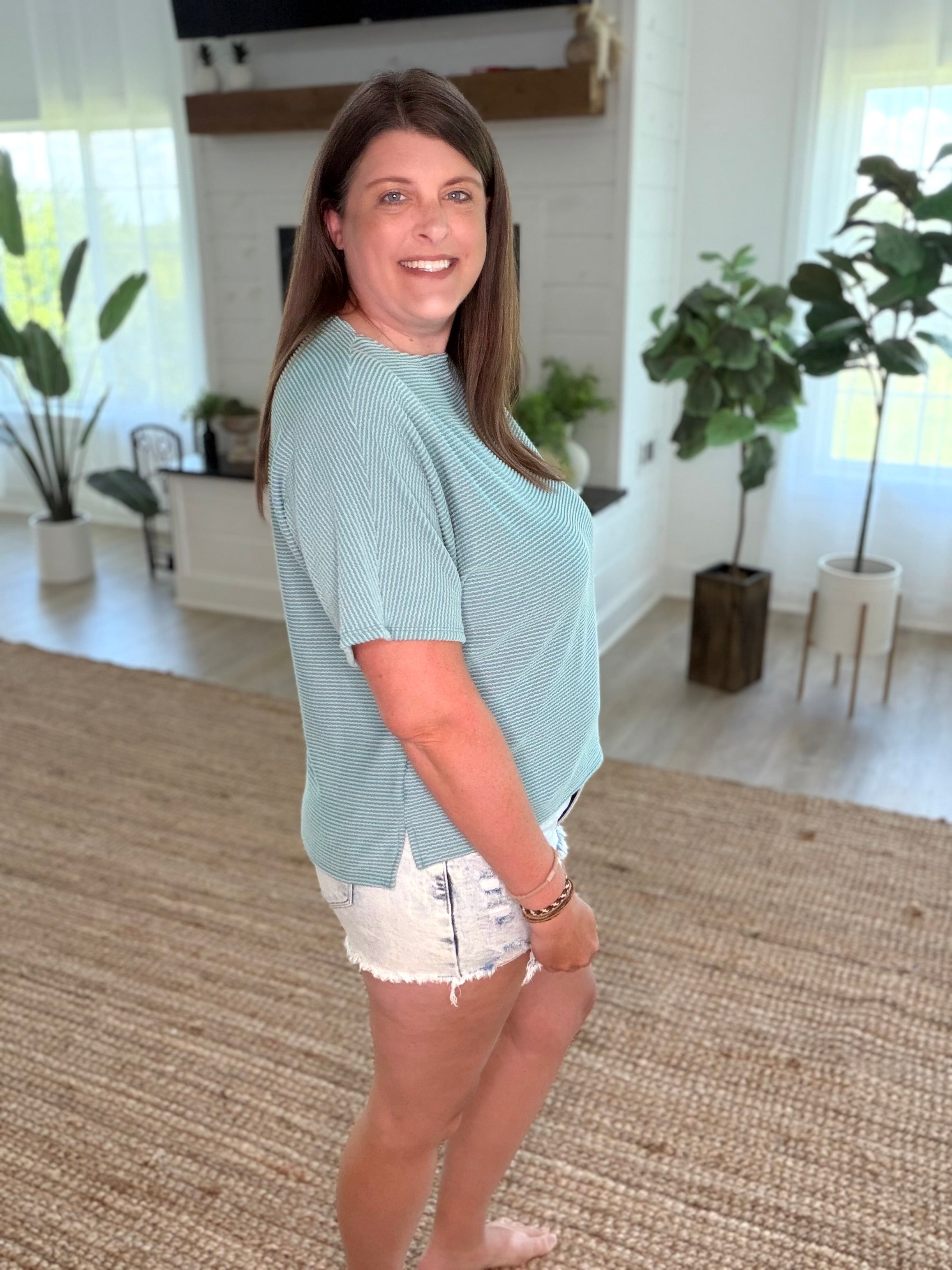 Sage Ribbed Top