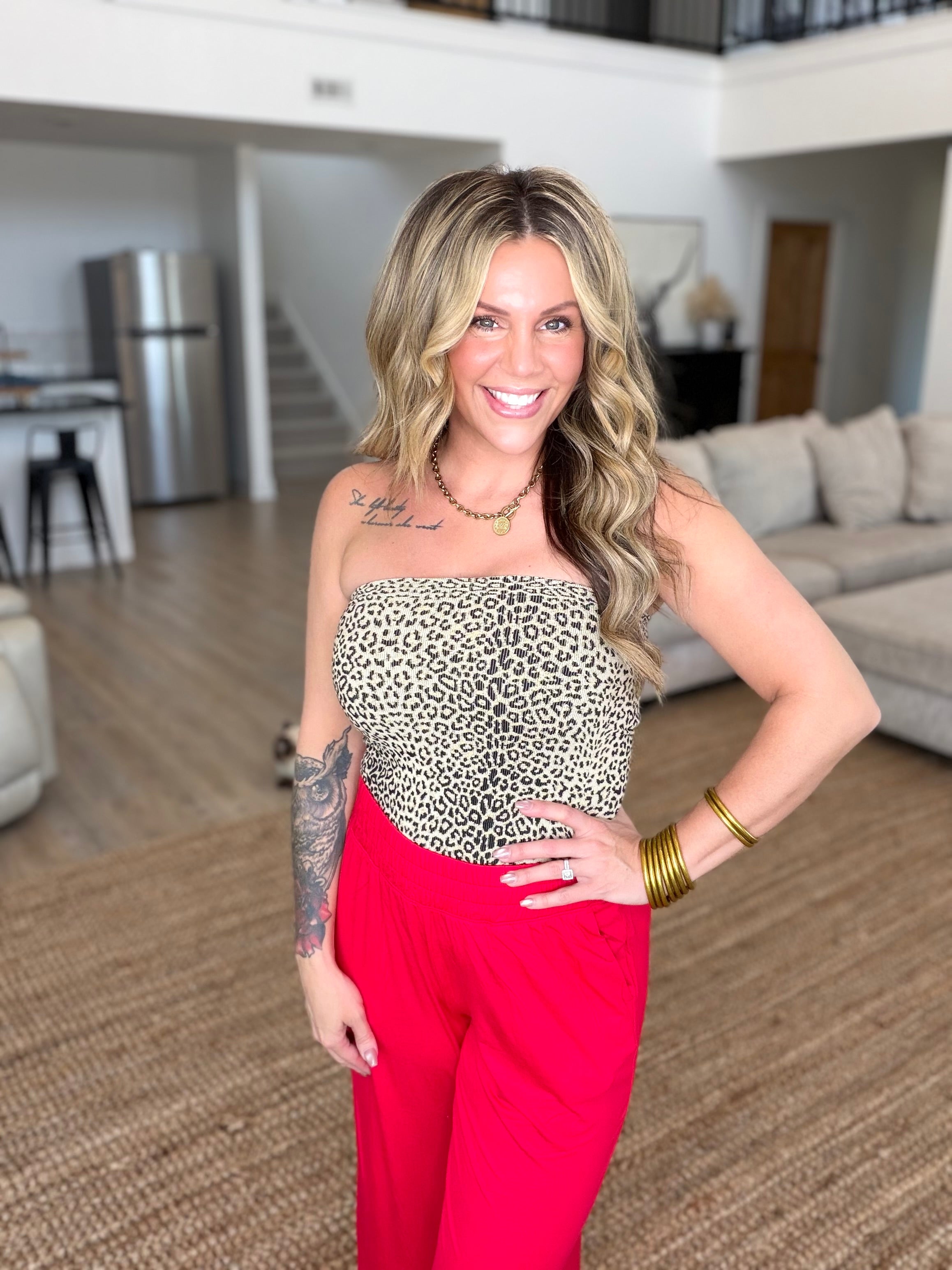 Nikibiki Stone Leopard Tube Top
