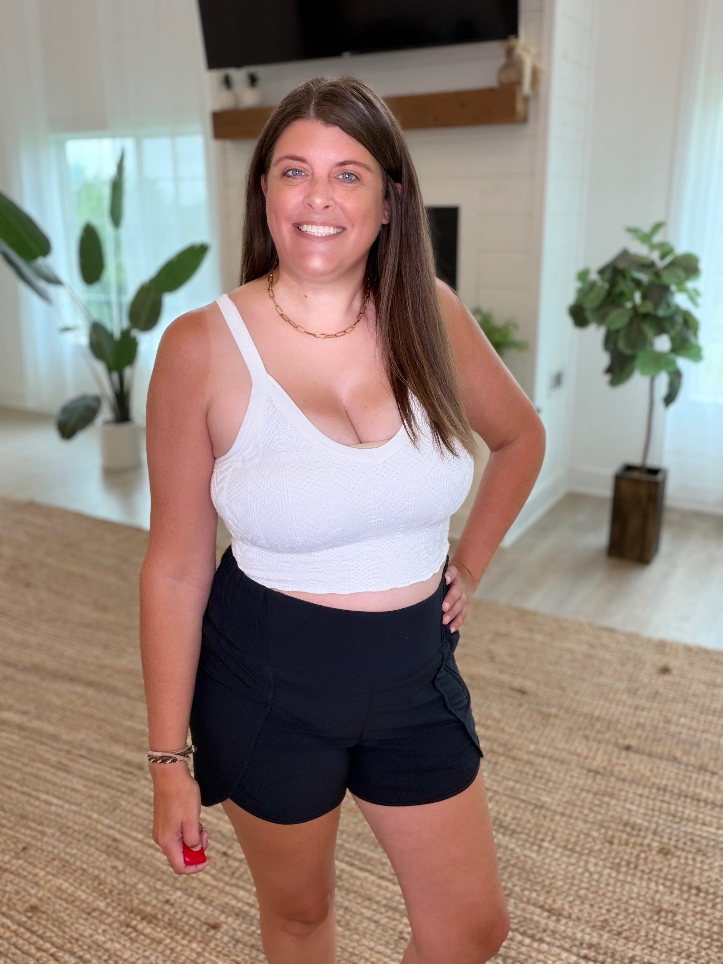 Nikibiki White Lace Textured Crop Top