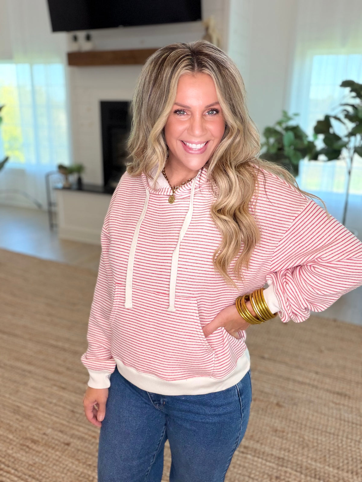 Red Striped Hoodie