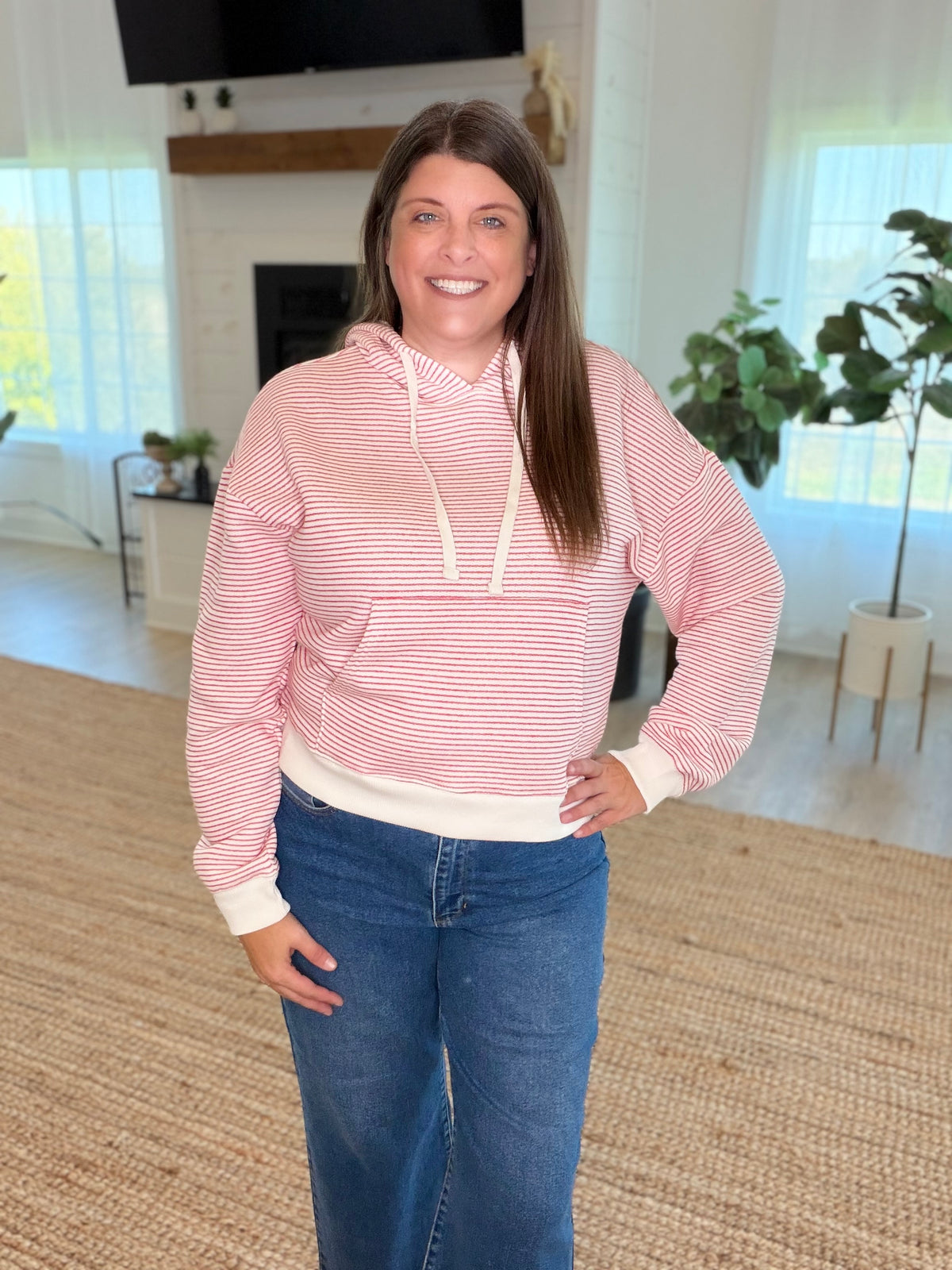 Red Striped Hoodie