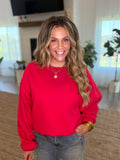 Red Oversized Dropped Shoulder Sweatshirt