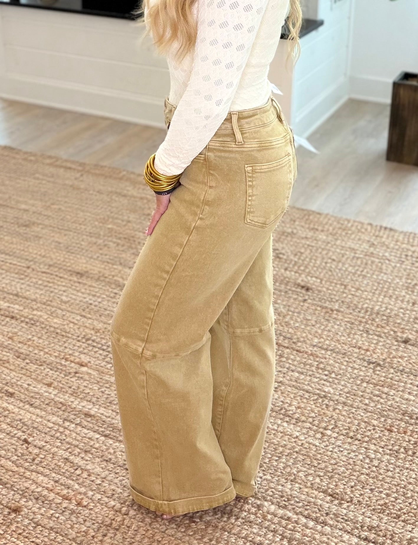 Mica High Rise Wide Leg Cuffed Jeans
