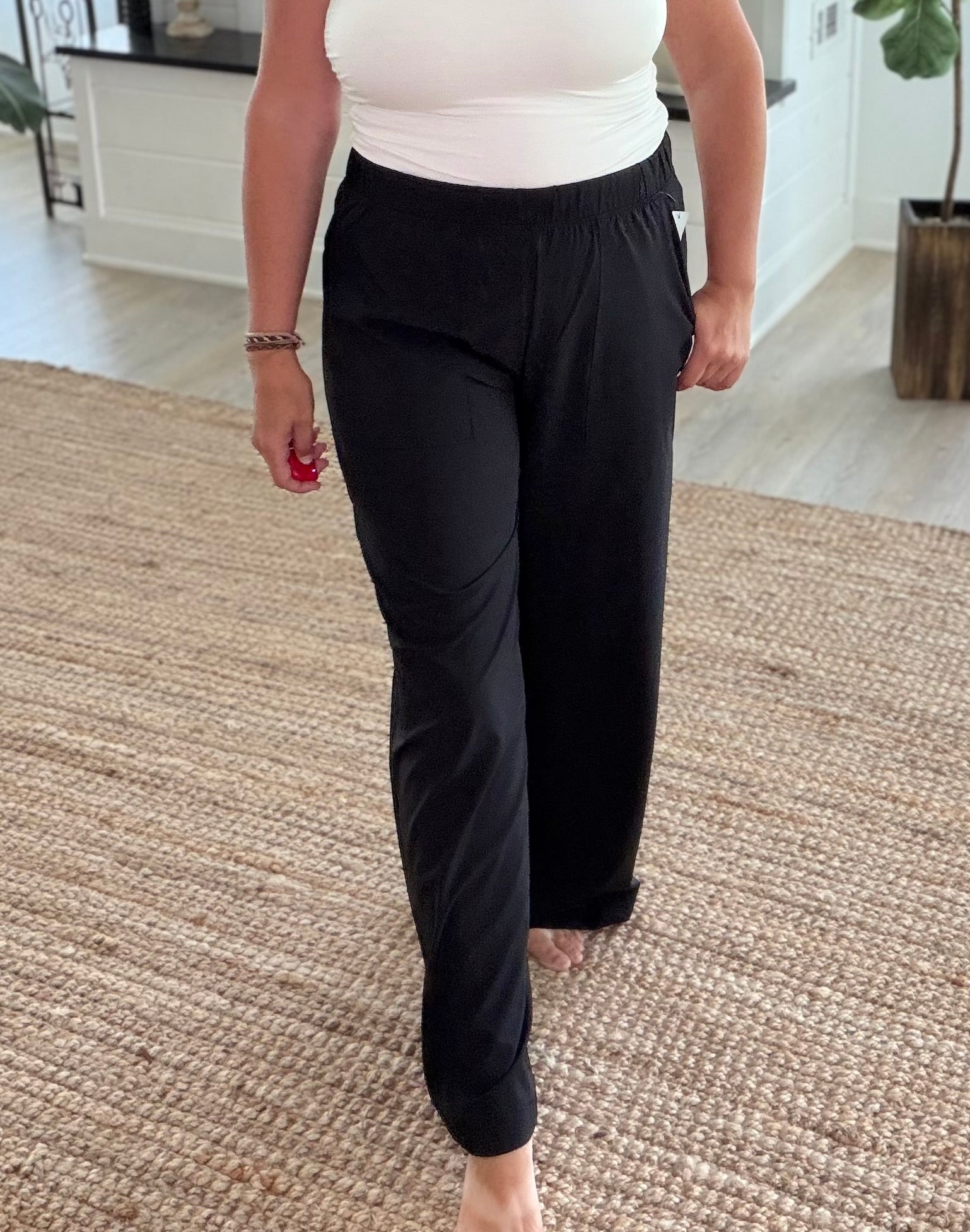 Black Breezy Flow Active Pants