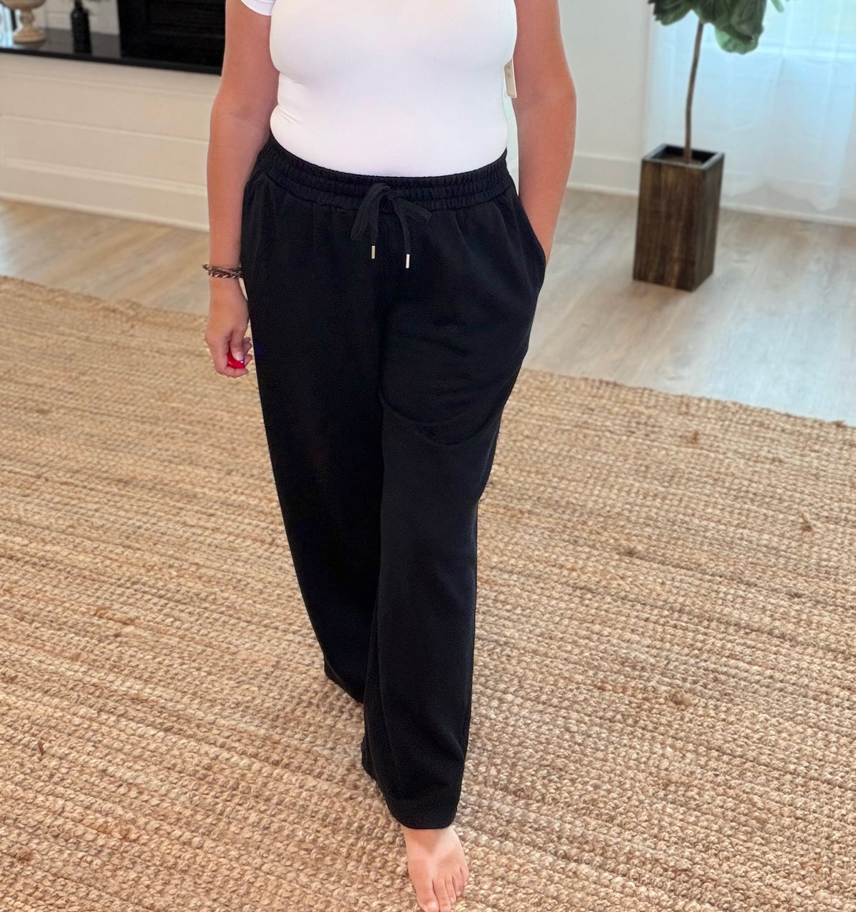 Lulu Mac Black Terry Cloth Pants