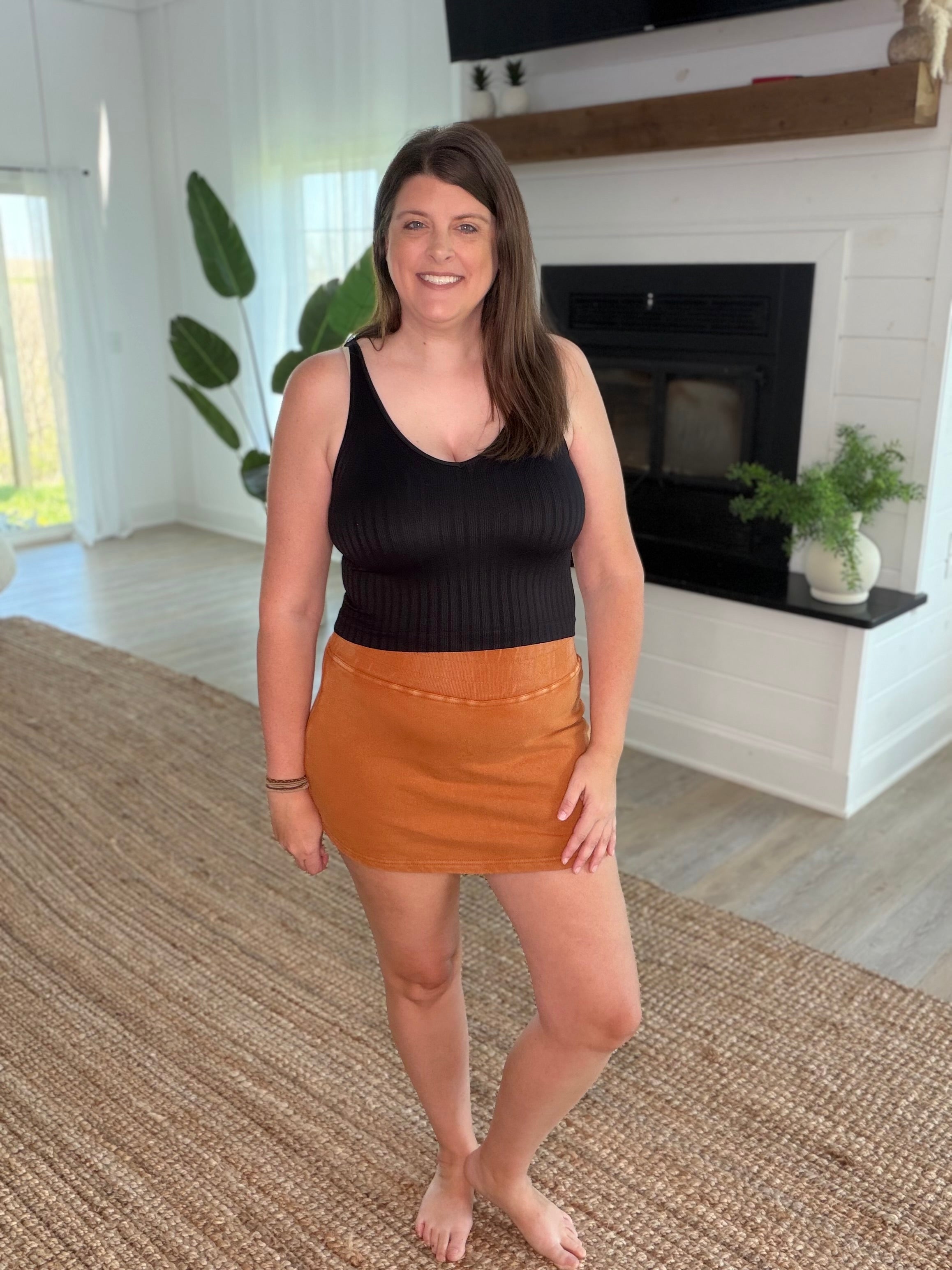 Almond Luxe Mineral Wash Skort