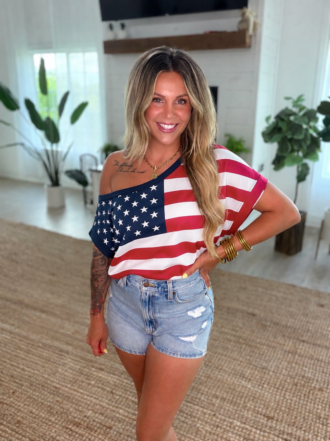 American Flag Cross-Back Shirt