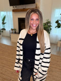 Cream Stripe Cardigan