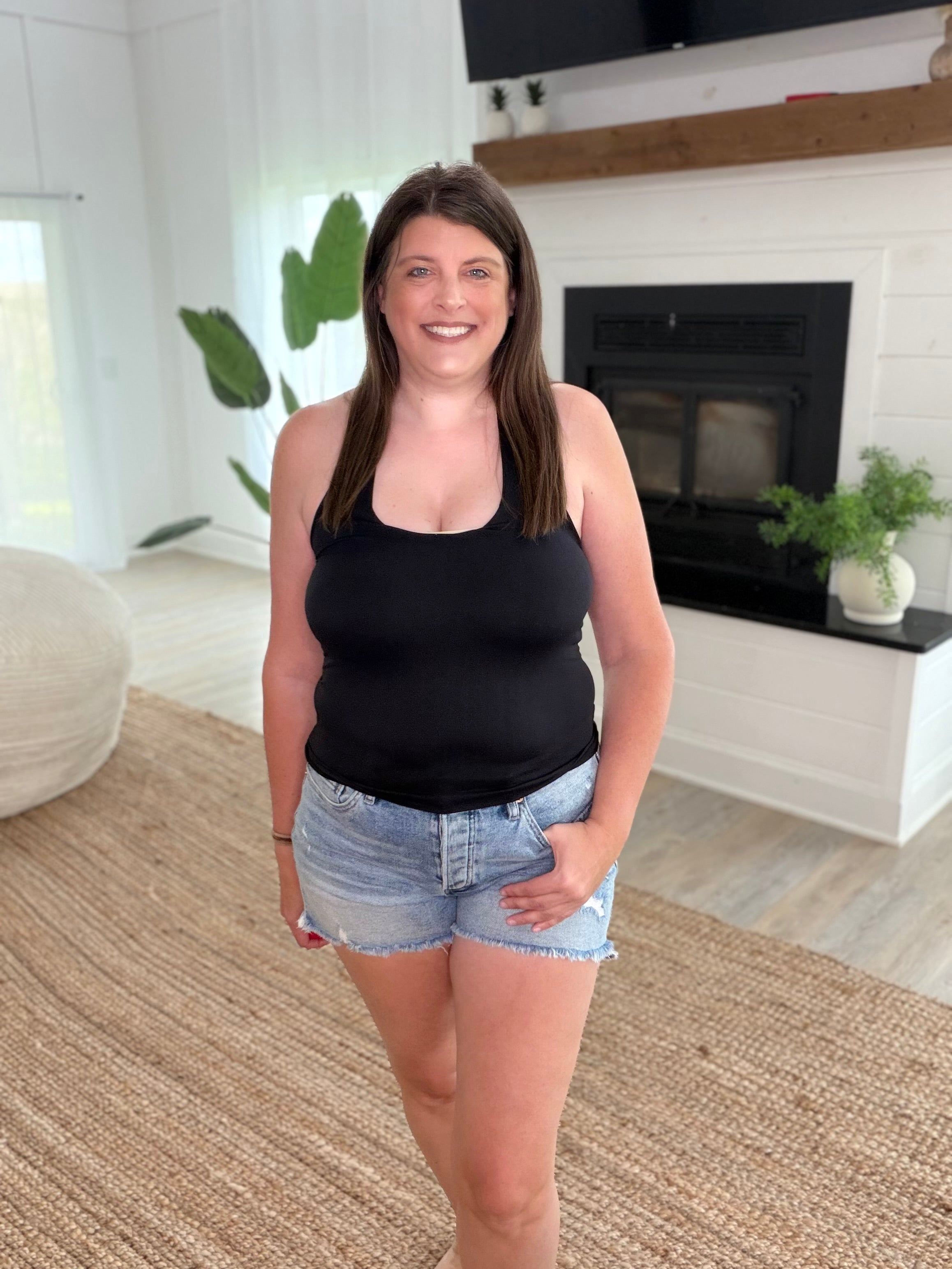 Nikibiki Black Clean Line Halter Top