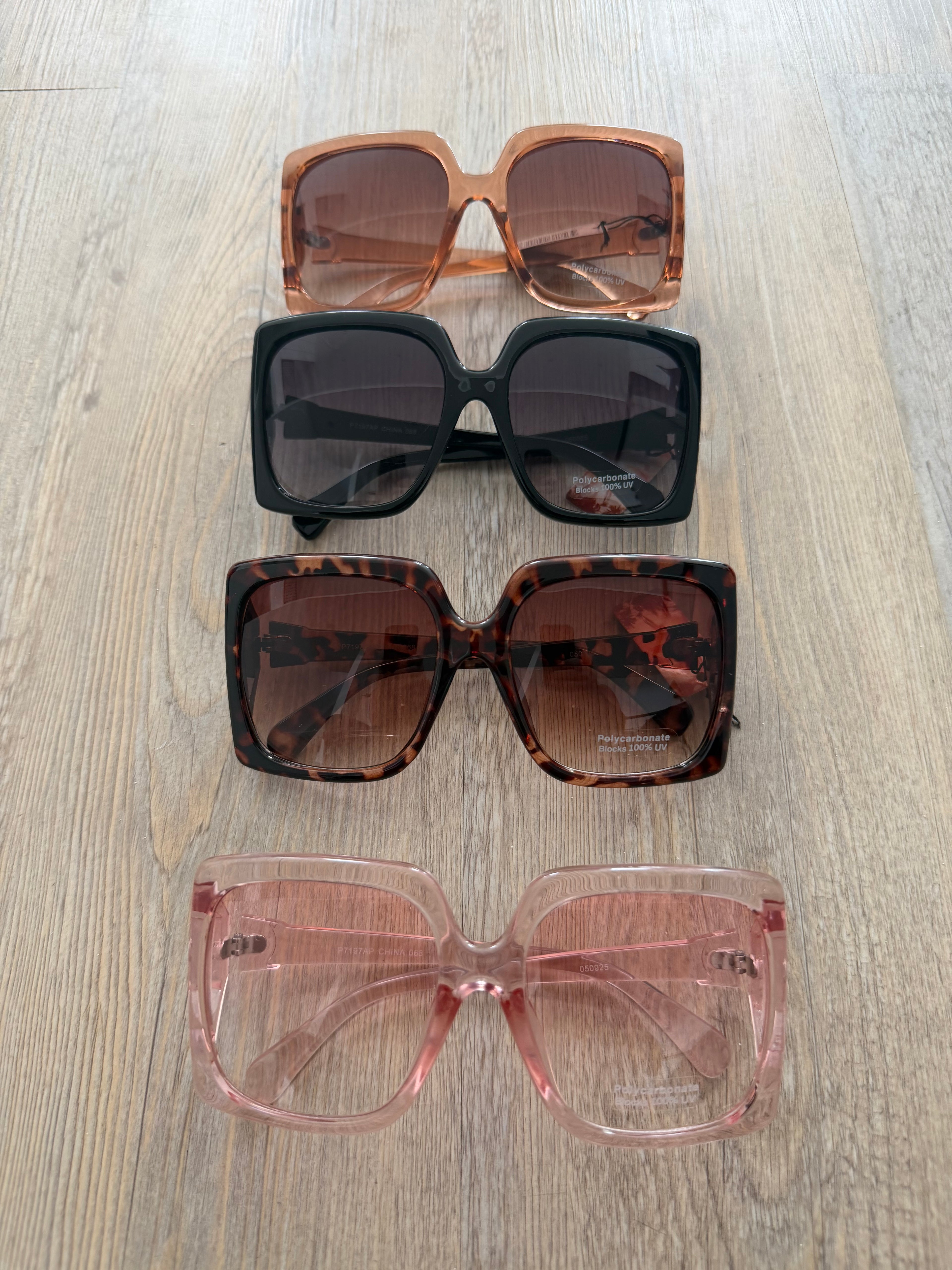 Thick Acetate Frame Square Sunglasses