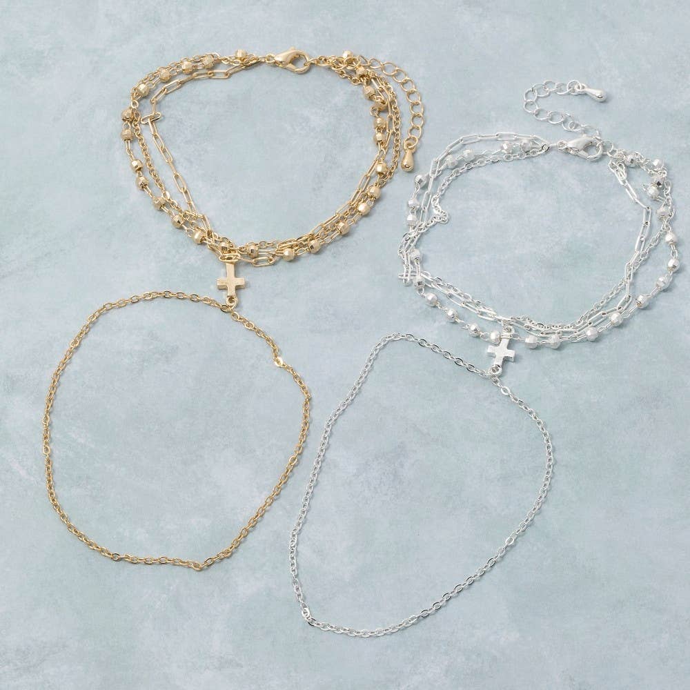Cross Multi Chain Hand Bracelet