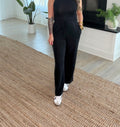 Black Laguna Scuba Wide-Leg Pant