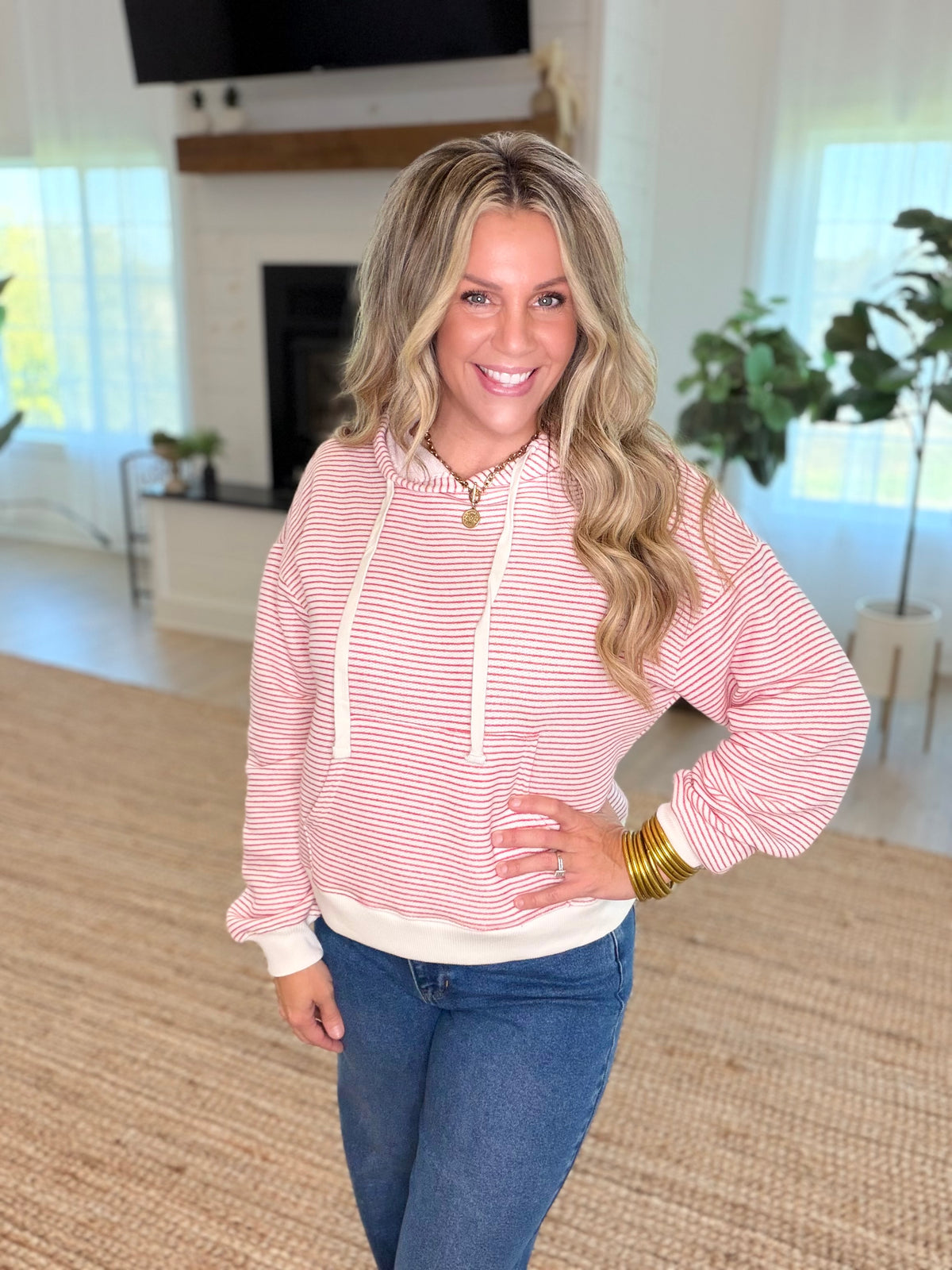 Red Striped Hoodie