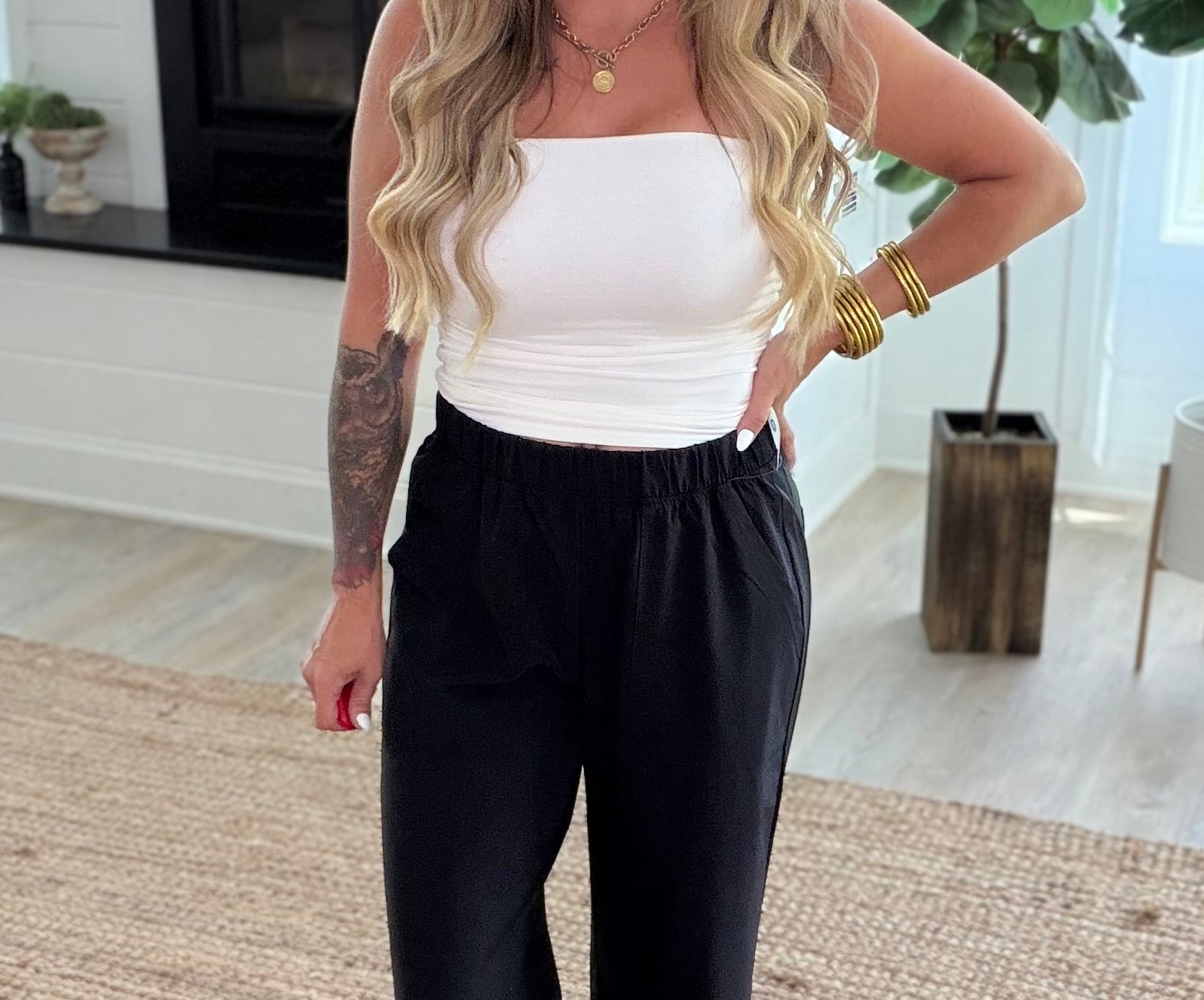 White Strapless Scrunch Knit Tube Top