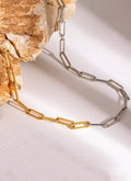Gold and Silver Paperclip Necklace