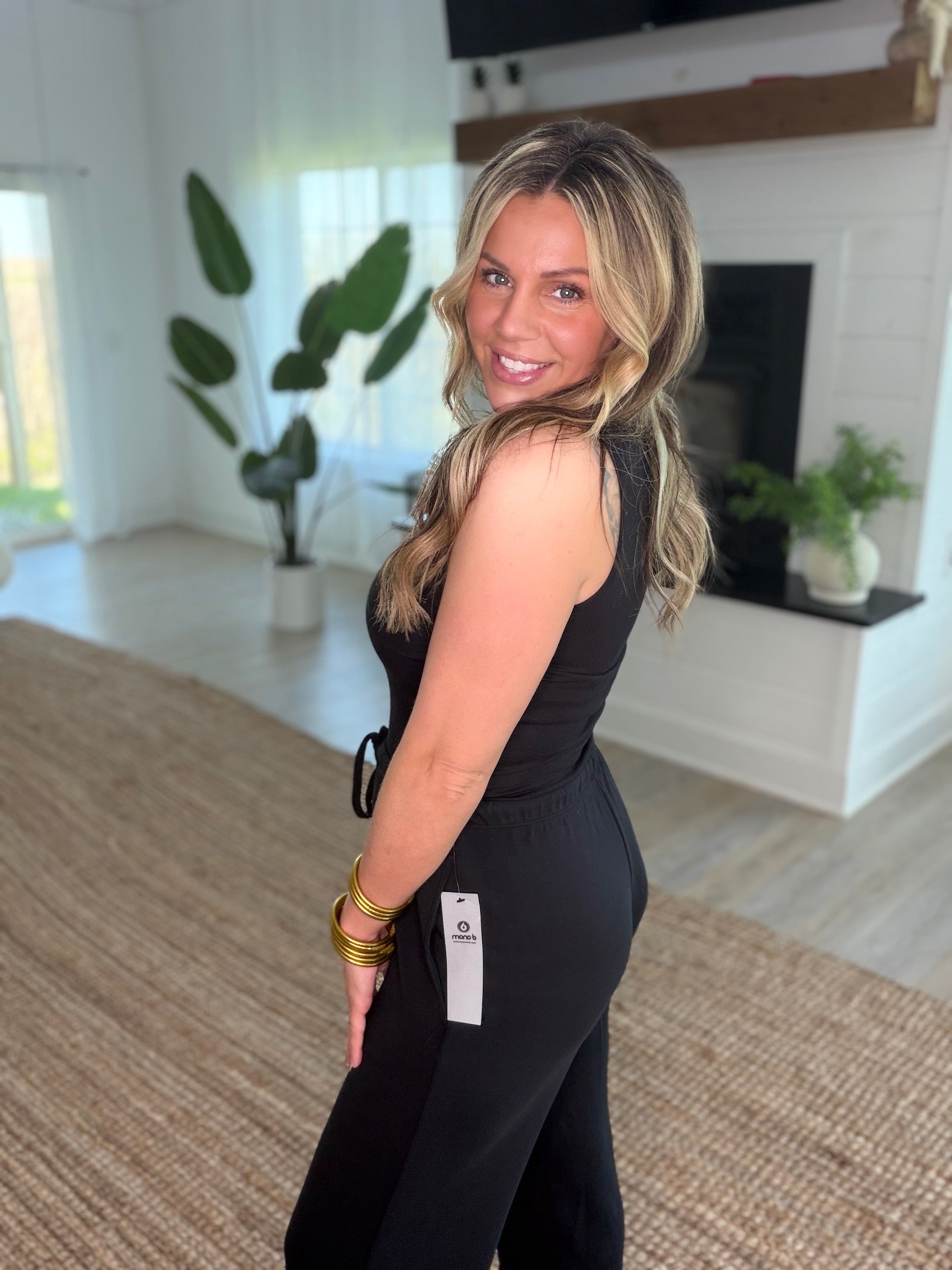 Black High Neck Tank Top