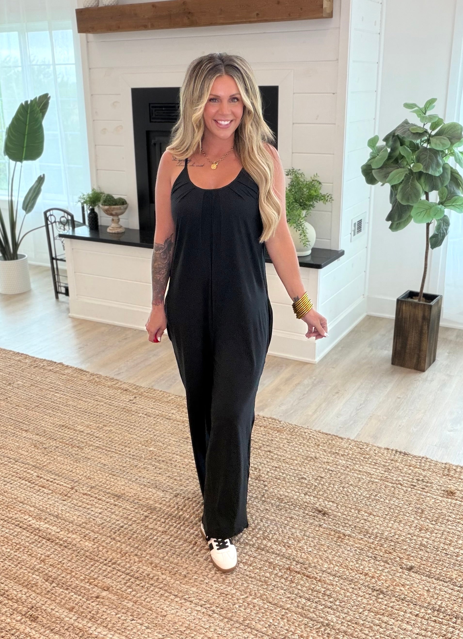 Black Spaghetti Strap Jumpsuit