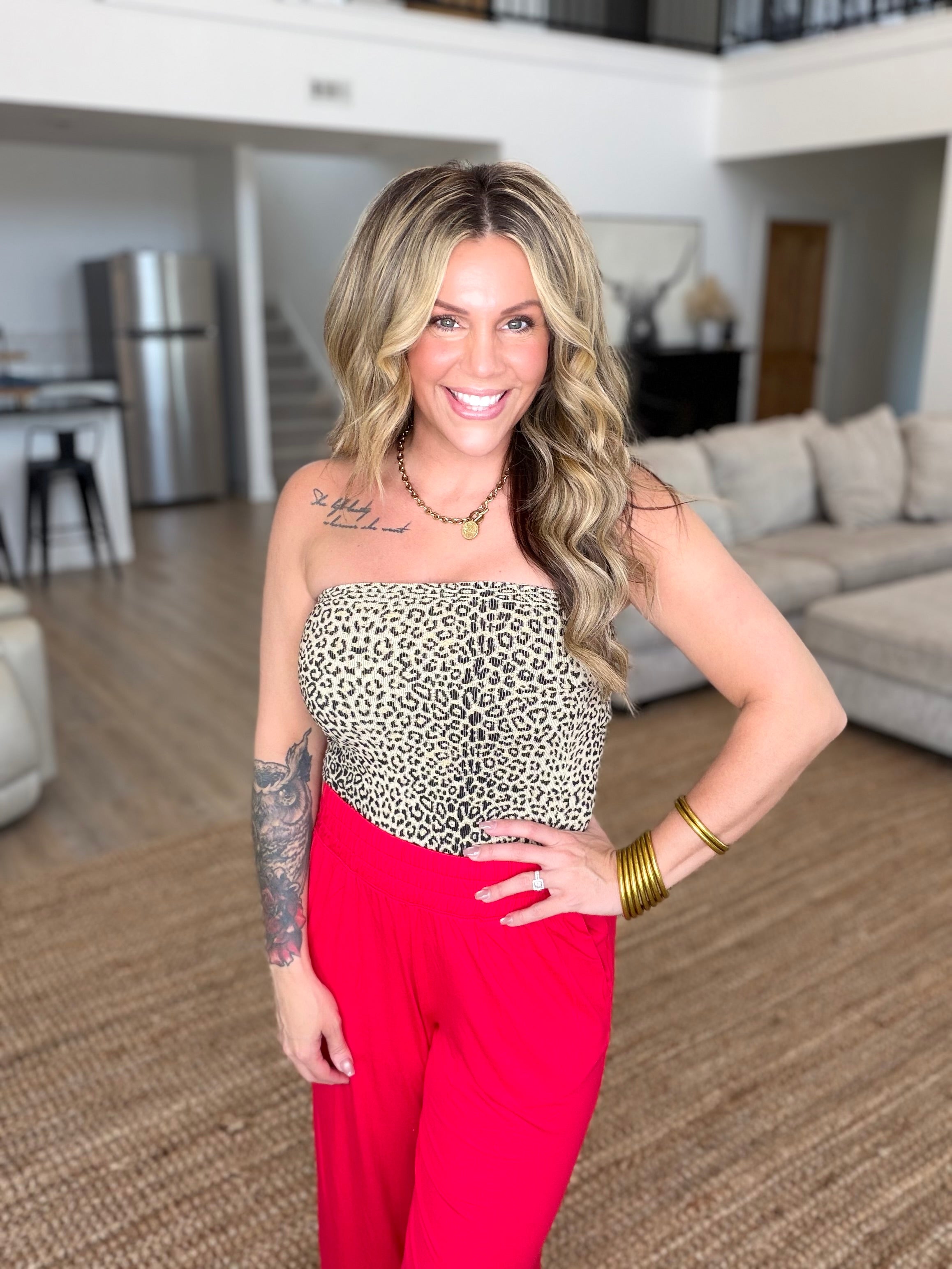 Nikibiki Stone Leopard Tube Top