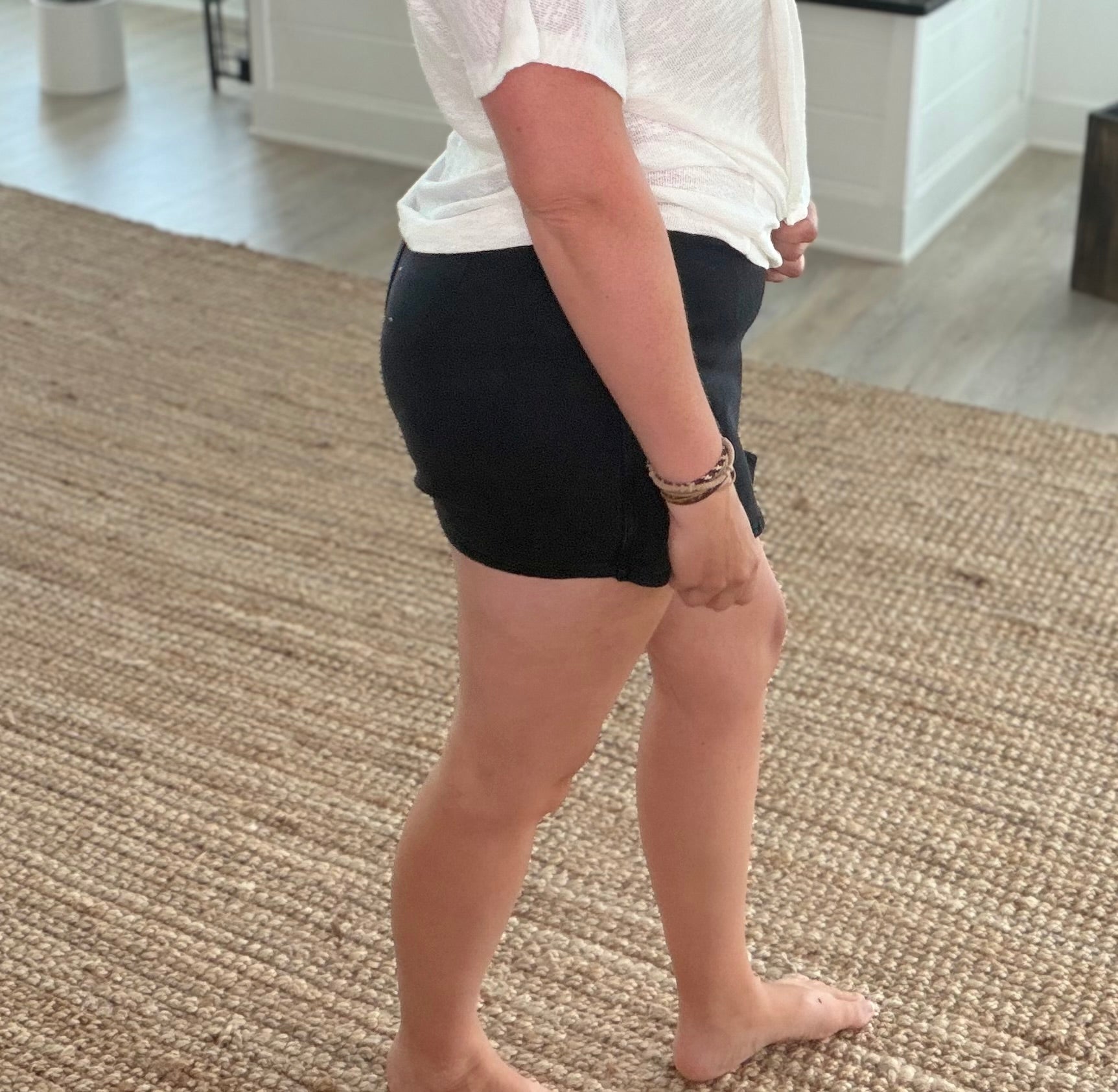 Black Washed denim skort
