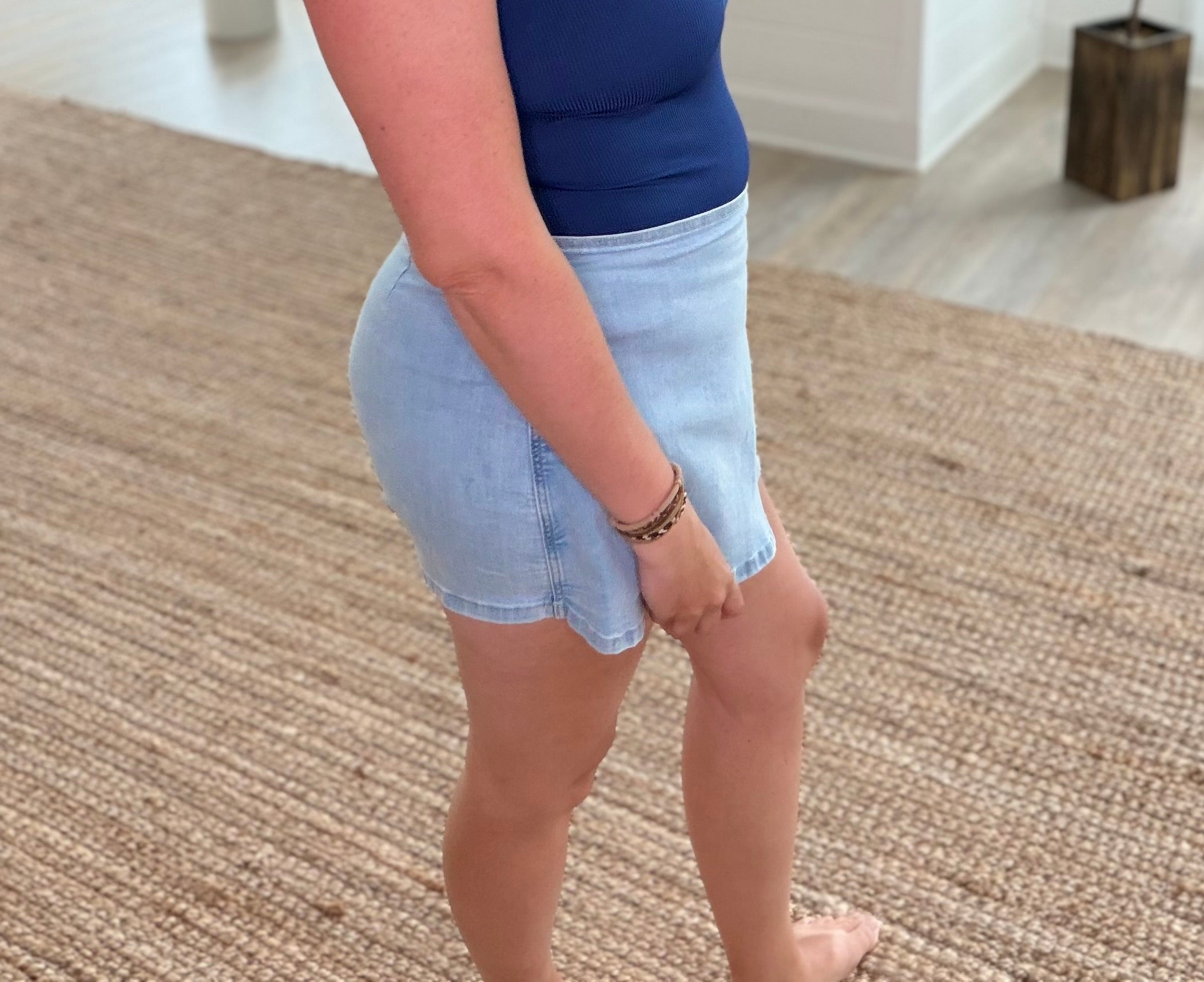 Wrap Front Skort Denim