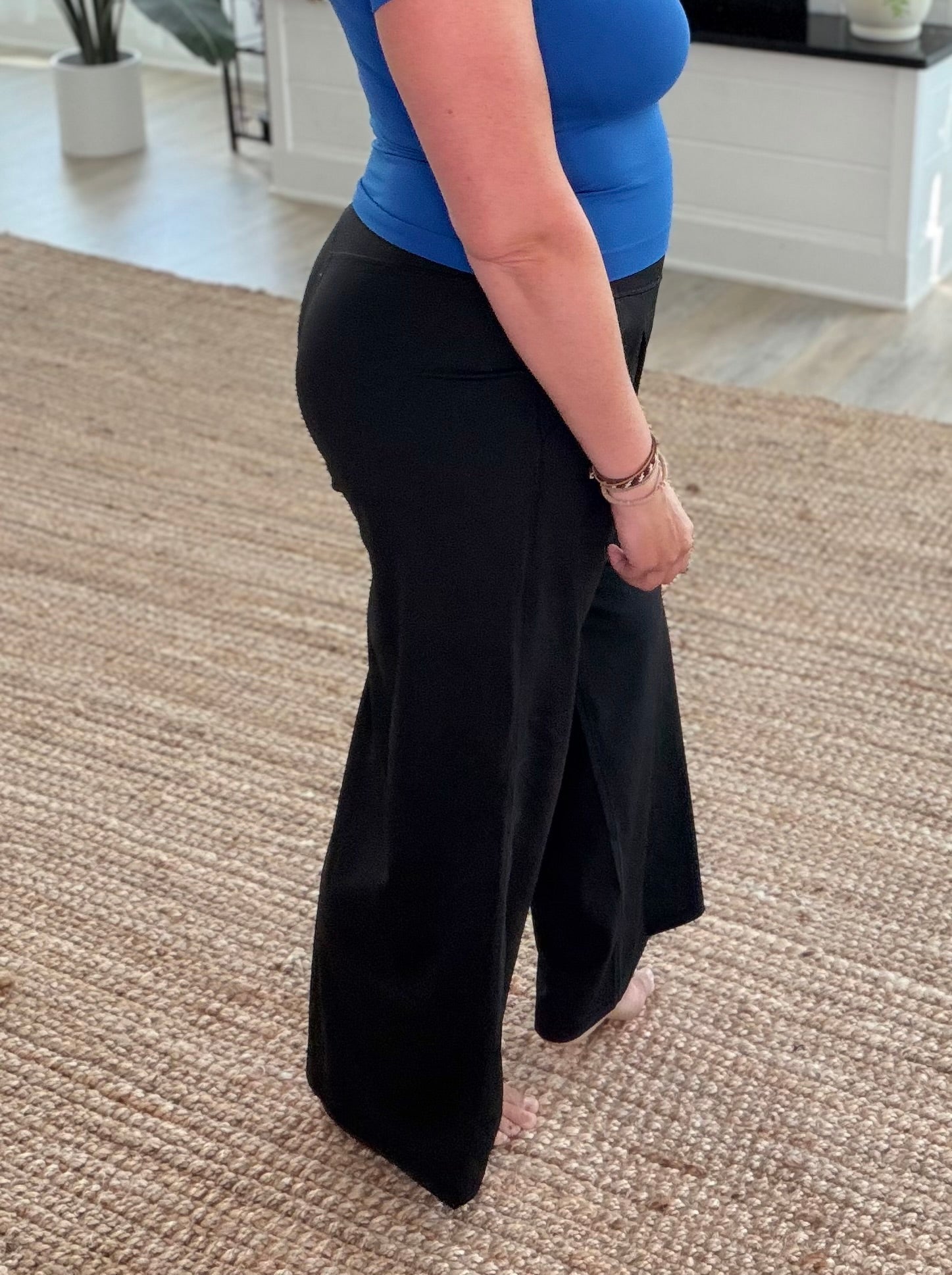 Black Cloudflex Activewear High Rise Wide-Leg Pants