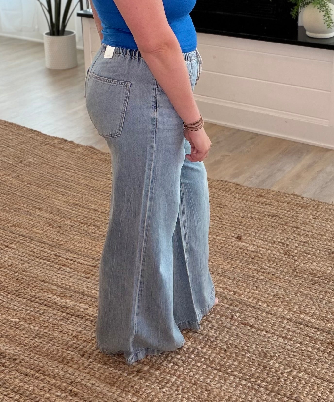 Judy Blue HW Palazzo Featherweight Denim Jeans w/ Drawcord