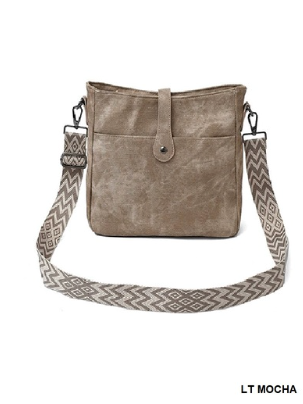 Distressed Faux Leather Crossbody Messenger Bag