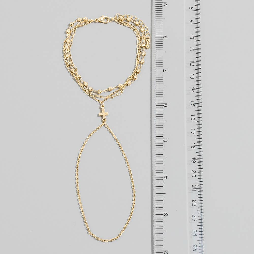 Cross Multi Chain Hand Bracelet